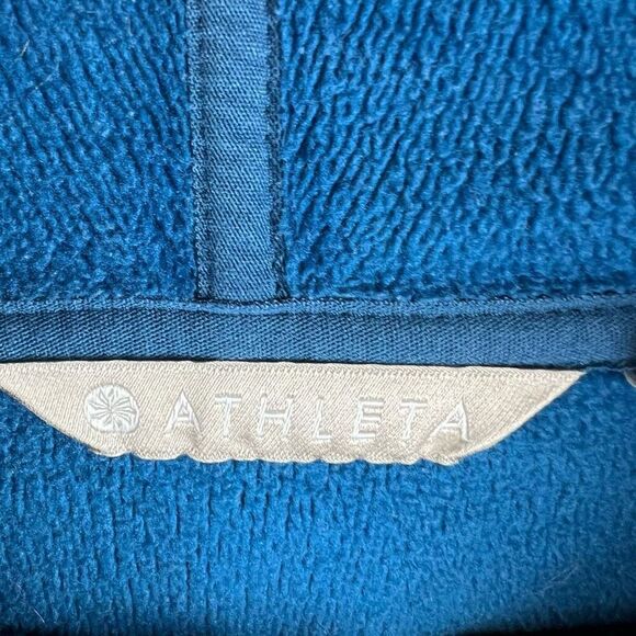 Athleta Women's Blue Fleece Lined Hoodie Sweatshirt Size S - Picture 4 of 10